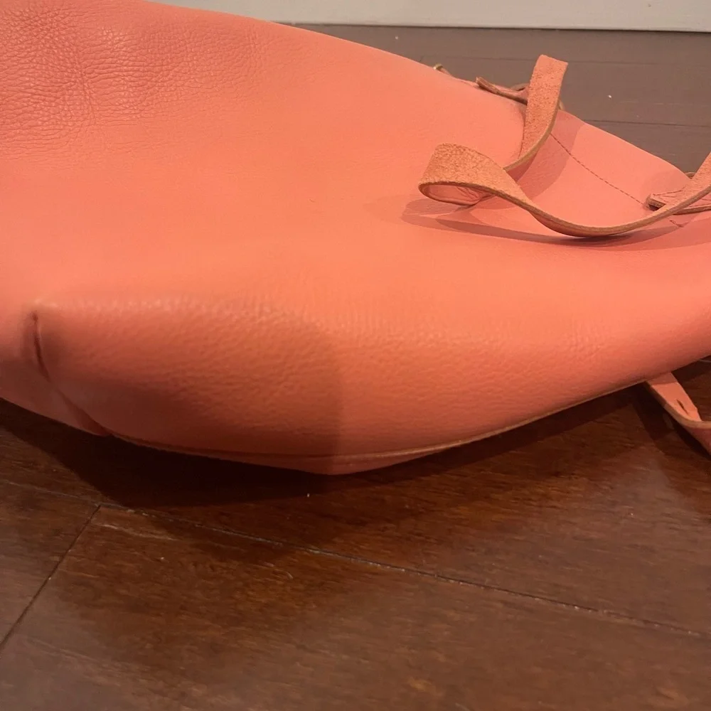 guc madewell medium transport tote in spiced rose Leather Tote adjustable strap